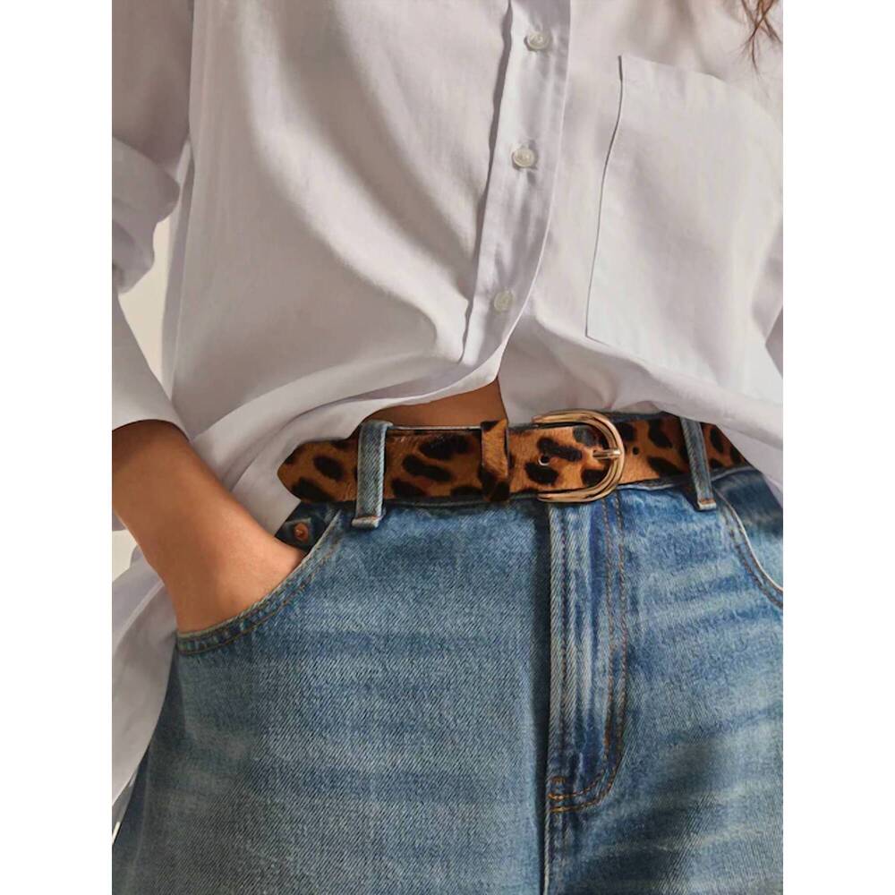 NEW FLOREZ women's tandil – hair-on wrap belt in leopard